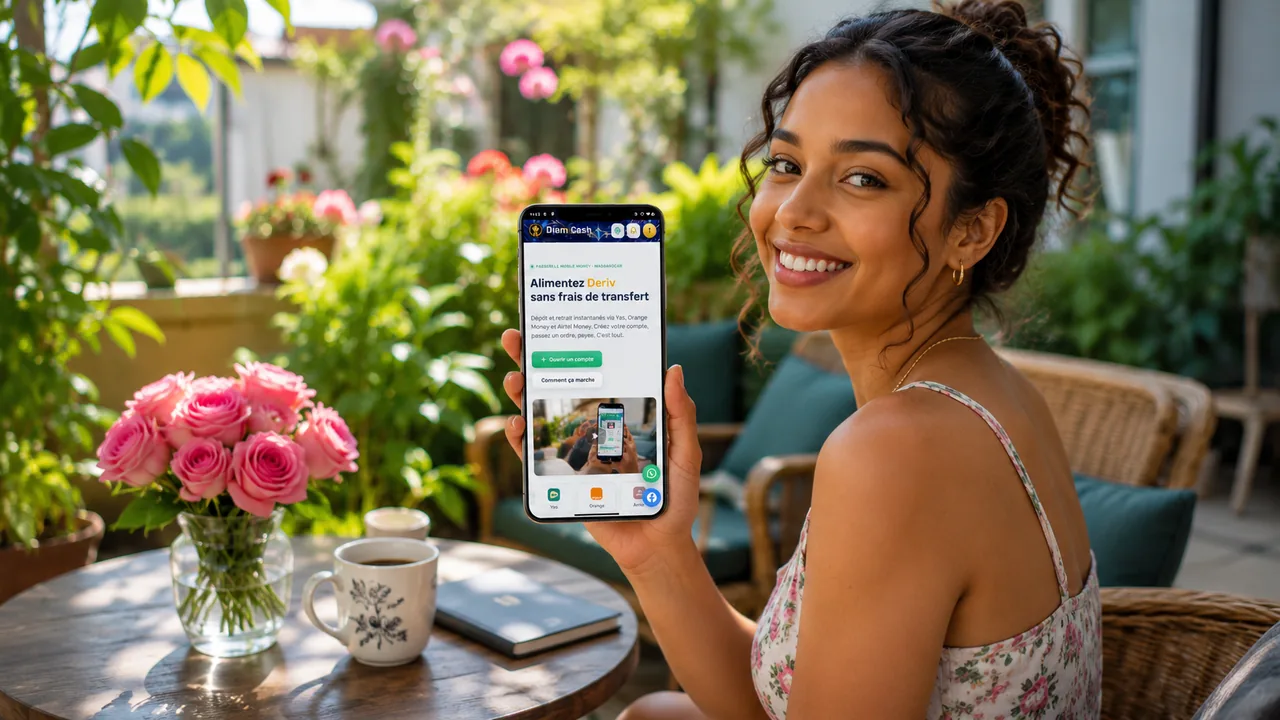 Cliente utilisant DiamCash sur son telephone